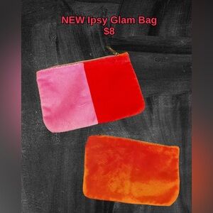 New Ipsy Glam Bag | Hot Pink/Orange | Bold Colorblock Makeup Bag | Travel Pouch